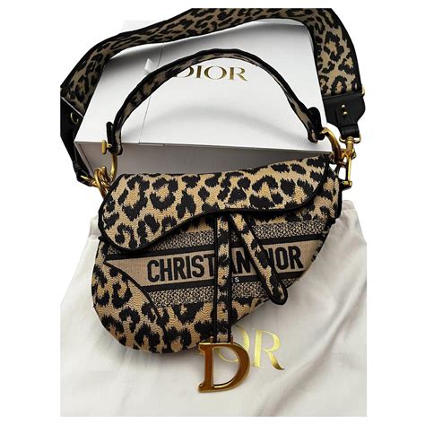 dior leopard saddle bag|dior saddle bag on model.